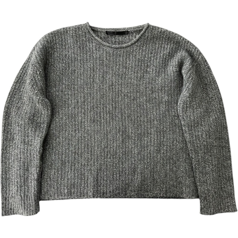 Jenni Kayne Crewneck Sweater Small Gray 100% Cashmere Ribbed Capsule Oversized